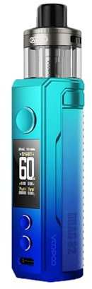 DRAG S2 - VOOPOO Drag S 2 Kit 60W Vape 2500mAh Akku 5ml PNP-X Pod (PNP X 0,2Ω + PNP X 0,3Ω Spule) DTL E-Zigaretten-Verdampfer - Ohne Nikotin (Sky Blue)
