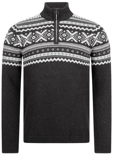 Giesswein Norweger Pullover Herren Zip - Norweger Pullover Herren Zip | Feinste Merino-Lammwolle mit halblangem Reißverschluss – warmer Wollpullover für kalte Wintertage