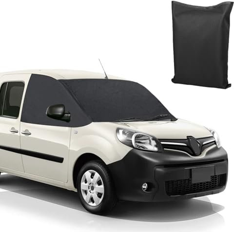 Cubierta del Parabrisas Compatible con Renault Kangoo X61 Second Generation 2007-2021, 600D Parasol de Ventana Delantera, Prueba de Viento y Nieve, Protector de Parabrisas Delantera Resistente al Agua