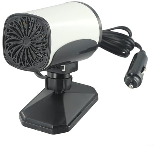 Snowchecking Calentador portátil para coche, ventilador de calefacción, potente desempañador de niebla, calefacción giratoria de 380 grados, para invierno y refrigeración para verano