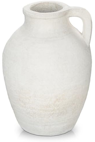 Rustikale Keramikvase Handgemachte Vintage Terrakotta-Vase Tischvase mit Griffen für Deko Wohnzimmer Home Office, Bohemian-Stil Vase für Pampasgras, Rustikales Antikes Dekor, Hohe 23cm