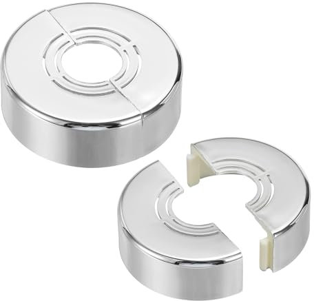 PATIKIL Plaque d'Escutcheon Ronde en ABS Épaisse de 0,8/1/1,3 Pouce, 2 Pièces 0,8 pour Couvrir les Plaques de Décoration de Robinet de Tuyau d'Eau, Argent