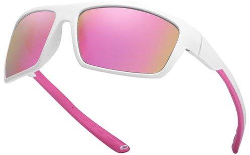 TJUTR Polarisierte Sonnenbrille Sportbrille Radsportbrillen Fahrradbrille für Damen Herrn UV400 Schutz Wandern Laufen Golfen und Fischen