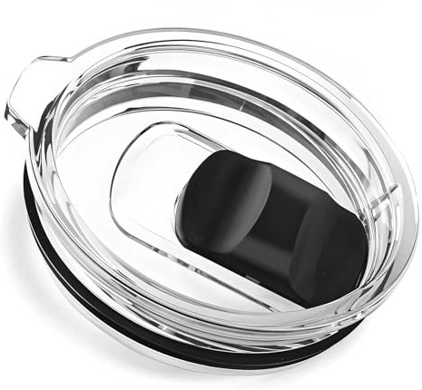Magnetic Slider Replacement Mug Lid Compatible with Ember First and Second Generation Mugs, 14 oz, Splash-Proof, Black/Clear