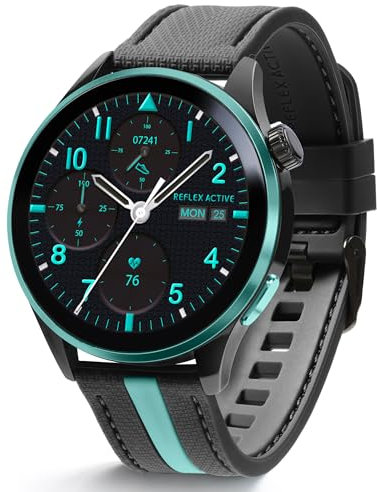 Reflex Active Series 54 AMOLED GPS Black and Green Smart Calling Watch