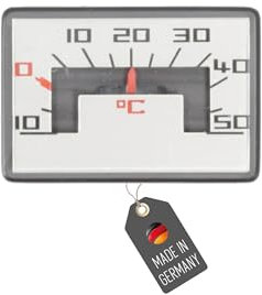 Lantelme Termometro auto magnetico e adesivo, -10 °C a 50 °C, analogico, nero con display argentato, facile da leggere