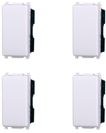 Elektronova Interruttore Unipolare 1P 16A Bianco compatibile Vimar Plana Kit 4 Pezzi 0401