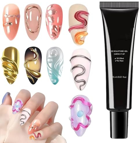 Nail 3D Gel Long-Lasting Painting Manicure | Nail Design Sculpting Gel for Women Girls Salon Daily Travel Holiday Birthday Christmas Handcraft Enthusiast Beginners