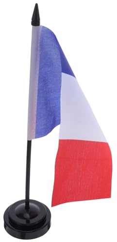 Operitacx 10 Pièces Mini Drapeaux de Table France avec Support Stable pour Bureau et Salle de Conférence Décoration Patriotique et Présentation Professionnelle