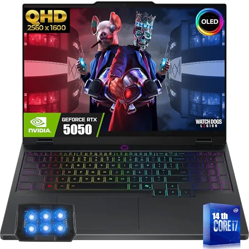 Lenovo Legion 5 15.1 WQXGA 165Hz Gaming Laptop, 14th Gen Intel 20-Core i7-14700HX(>i9-13900H), GeForce RTX 5050 8GB GDDR7, RGB Backlit KB, 5.0MP Camera, Wi-Fi 7, Win11 H, W/256GB PSD(16GB|1TB SSD)
