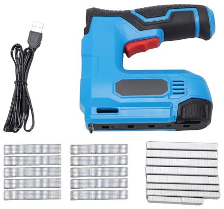 Oreilet Cordless Staple Gun, Electric Brad Nailer with Nails Staples, Staple Remover, Rechargeable Stapler Nail Gun for Home, Wood, Upholstery, DIY, Carpentry, Crafts