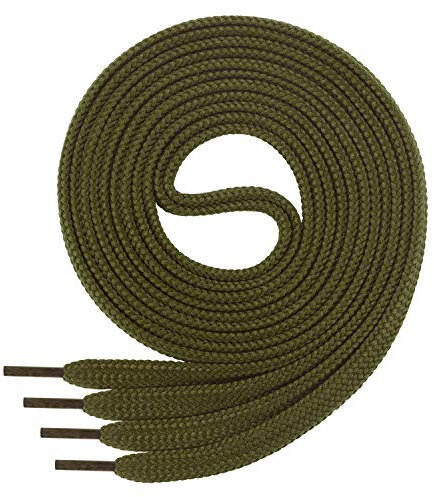 Di Ficchiano 1 Paar SCHNÜRSENKEL olive flach 7mm breit für Sneaker Sportschuhe Lederschuhe - flache Schuhbänder sehr reißfest - Shoe Laces Farbe: olive 60cm