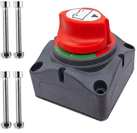 Ampper Interruttore Batteria, sezionatore sezionatore Master da 12-48 V per Auto, Veicoli, Camper e Barche (On/off)