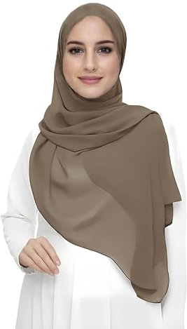 Lina & Lily Damen Muslim Premium Chiffon Hijab Kopftuch Schal aus Leicht Stoff (Khaki)
