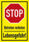 Melis-Folienwerkstatt Schild - Stop - Halt - Betreten verboten - Lebensgefahr – 15x10cm mit Bohrlöchern | stabile 3mm Starke PVC Hartschaumplatte – S00357-015-C +++ in 20 Varianten erhältlich