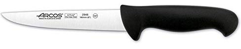 Arcos Serie 2900 - Caja 6 uds Cuchillo Carnicero - Hoja de Acero Inoxidable NITRUM de 160 mm - Mango inyectado en Polipropileno Color negro (6 UDS)