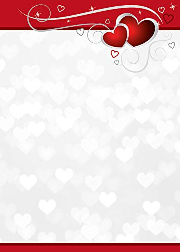 4 Stück Schreibblöcke rote Herzen je 50 Blatt Format DIN A6 Notizblock 7500