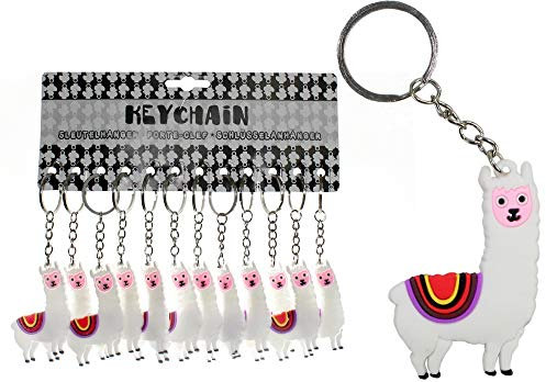 CARPETA® - 12 x Schlüsselanhänger ★ LAMA ★ ┃ Mitgebsel für Kindergeburtstag ┃ Alpaca in Südamerika ┃ inkl. Schlüsselkette ┃ Super Qualität ┃ 12 Stück