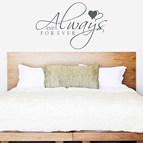 INDIGOS UG - Wandtattoo Wohnzimmer - Wandaufkleber Always and Forever Liebe80cm x 52cm anthrazit - Aufkleber Kinderzimmer Schlafzimmer Küche Badezimmer Büro Dekoration
