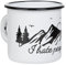 I Hate People - Taza esmaltada con diseño montañas - ligera y robusto - para camping y trekking - 330ml