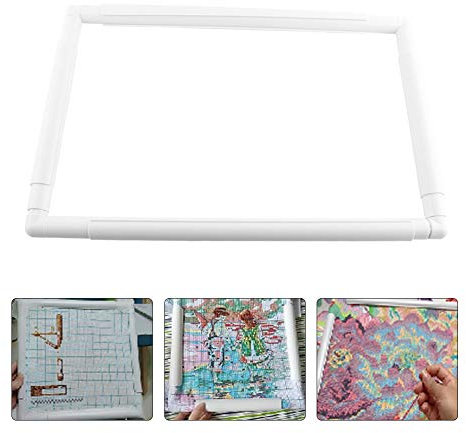 HEEPDD Cerceau de Broderie carré, en Plastique Robuste Cadre de Point de Croix léger et Ergonomique pour Loisirs créatifs