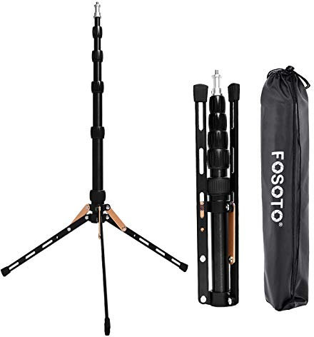 FOSOTO 48in/123cm Photography Light Stand Tripod Aluminum Alloy Photo Studio Desk Light Stand for Camcorder, Camera, Flash, Relfector, Umbrella, YouTube Streaming Stand with Carry Bag