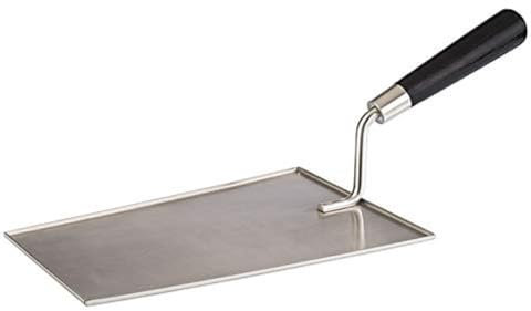 APS mestolo di servizio Bob, mestolo di presentazione per hamburger, mestolo in acciaio inossidabile di alta qualità con manico in legno nero, 23,5 x 37 cm, altezza 12,5 cm