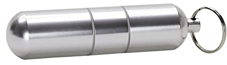 Blanko Aluminium-Schlüsselanhänger mit Aufbewahrungsfunktion, Wasserdicht und Längenverstellbar, Silber, Unisex-Erwachsene