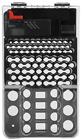 Boîte de Rangement Pour Piles Capacité 104 Piles Organisateur Batterie Portable Support de Mallette de Transport avec Testeur de Batterie pour Stockage de Batterie de Piles AA AAA et 9V