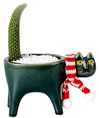 TARTIERY Niedliche Tierkeramik Saftige Pflanzgefäße Keramik Katze Cartoon Blumentopf Saftige Vase Blumentöpfe Behälter Hauptdekoration Pflanzgefäße Schreibtisch Ornament