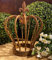 Rostalgie Edelrost Krone bauchig mit Rundstäben auf Standring mittel 26 x 20 cm Gartendeko