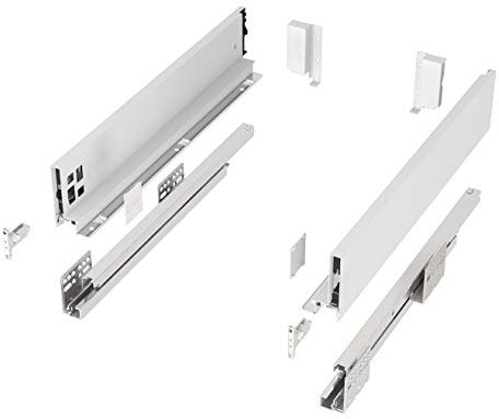 Schubkastensystem JUNKER-SLIM weiß Höhe: 84 mm Tiefe: 550 mm belastbar bis 40 Kg Soft-Close Schubkasten mit 13 mm schlanken Schubladenzargen