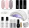 Semilac Love Me Gel Nail Starter Set Kit with UV 24/48W Nail Lamp, 3 Soak Off Gel Polish Colours, (Nude) Manicure Tools, Top No Wipe & Extend Base Coat, Top Mat, Remover, Cleaner & More