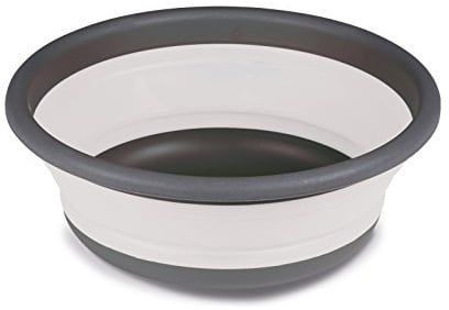 Faltbarer Schüssel rund 9L Ø37,5x14cm gefaltet 5cm grau Kunststoff Spüle