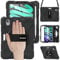 BRAECN para Funda iPad Mini 7(A17 Pro)/Mini 6 2024/2021 8.3 Pulgadas, Carcasa Rugosa con Protector de Pantalla, Soporte de Rotación de 360°, Correa de Mano/Hombro, Carcasa Antichoque, Negro