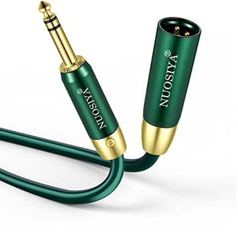 NUOSIYA XLR to Jack 1m, 6.35mm Jack to XLR Male Microphone Cable, Balanced Interconnect Stereo TRS Audio Cable, 1/4 inch Jack to XLR Cable for Speakers, Stage, DJ, Amp, Sound Studio, Guitar