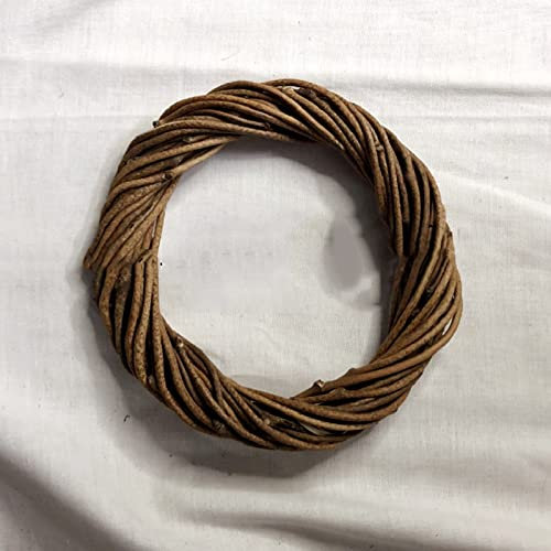 Egurs Corona de mimbre sin pelar para Navidad, decoración de madera, decoración de pared, fiesta, boda, tienda de flores, 15 cm