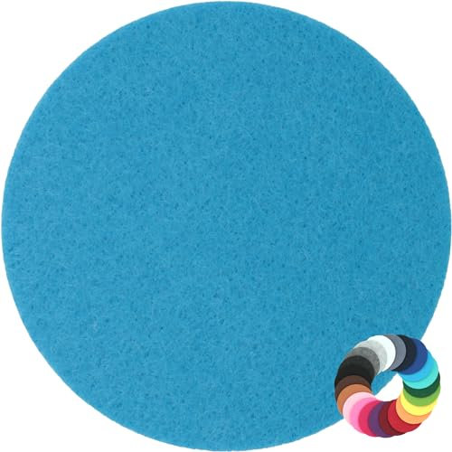 Rundes Platzset Filzuntersetzer in 35cm, Mittelblau (HF036) für Gläser, Essen, Tischdeko