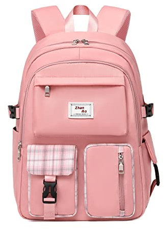 FANDARE Zaino Casual Zainetti Ragazza Zaini Scuola Cartella Ragazzo Borsa da scuola Zainetto Borse a Zaino Zainetti Scuola All'aperto per Studenti Viaggio Daypacks Impermeabile Poliestere Rosa