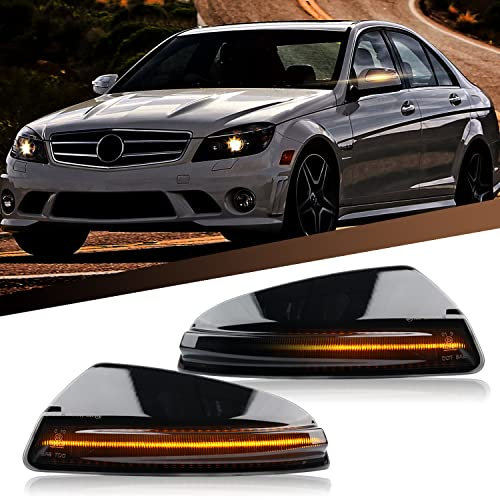 njssjd Dynamische LED-Außenspiegelanzeige Sequentieller Blinker Fließender Seitenspiegelblinker für M-ercedes Benz C-Klasse W204 / S204 C230 C320 2007–2011 Vorfacelift, Viano Vito 2010–2014
