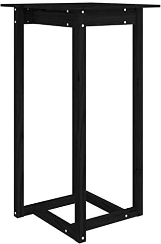 vidaXL Bartisch Stehtisch Loungetisch Tresentisch Tisch Küchentisch Bartresen Bistrotisch Partytisch Holztisch Schwarz 60x60x110cm Massivholz Kiefer