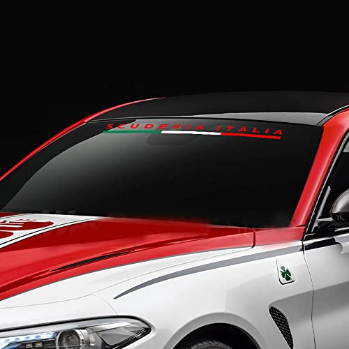 ACSUZ Auto Aufkleber, für Alfa Romeo Stelvio Giulia Giulietta 159 147 Auto Frontscheibe Aufkleber Protector Personalised Klebt Deko AufStyling Accessories,Red