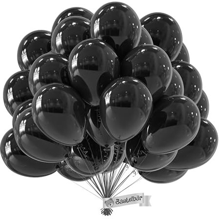 BIO Luftballons Schwarz [50 Stück] • MADE IN EU • Zertifiziert nachhaltige Bio Ballons • 100% Naturlatex • Ø34 cm • zertifiziert Klimaneutral • Schwarze Ballons – Helium Luftballons Geburtstag