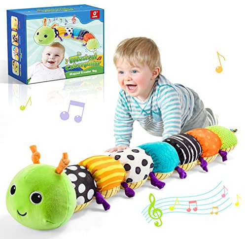 Toyzey Baby Spielzeug Raupe Musikalisches Plüschtier Babyspielzeug 0-6 Monate Baby Geschenk Geburtsgeschenk (Grün-1)