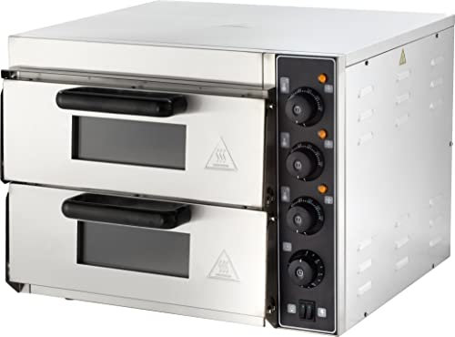 GastroHero Pizzaofen 2 x 35 cm I Elektrischer Pizzaofen mit 2 Backkammern I Pizza Maker für 2 Pizzen Ø 35 cm I Elektro Pizzaofen für Gastronomie
