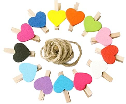 COHEALI 50 Stück Clips Zum Aufhängen Von Fotos Fotonadel Aus Holz Farbige Wäscheklammern Mini-fotoclips Aus Holz Bilderclips Für Die Wand Fotostift Wäscheklammer Aus Holz Perlmutt Hölzern