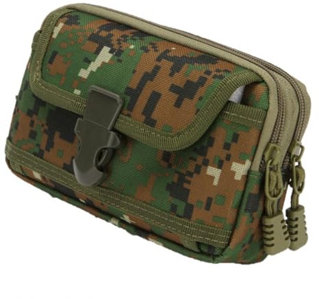 Handy Gürteltasche,Handy Gürteltasche aus Nylon,wasserdichte Bauchtasche,Horizontale Gürtel Tasch,Taktische Tasche,für Joggen, Fitness, Baustellen,Radfahren und Reisen. (Grüner Tarnanstrich)