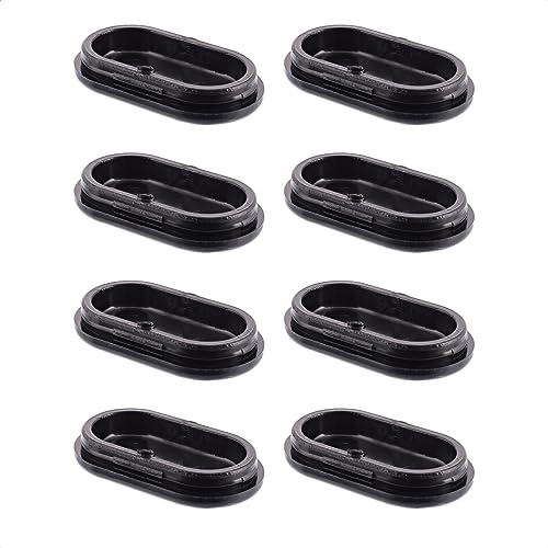 Wagner QuickClick® Kunststoffgleiter Möbelgleiter Stuhlgleiter - 8er-Set Ersatzgleiter austauschbar - Kunststoff Black - 35 x 20 mm für Basis 35 x 20 mm - Made in DE - 15834500