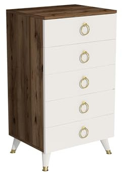 Solace Kommode Nussbaum hell/weiß, 6 x 50 x 37,5, 90,6x50x37,5