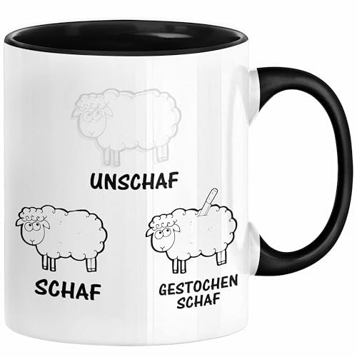 Trendation - Fotograf Tasse Geschenk Unschaf Schaf Gestochen Schaf Kameramann Kamera Fotografin Geschenkidee (Schwarz)